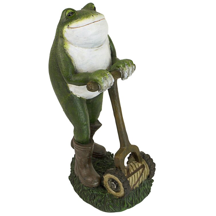 Design Toscano Moses the Garden Toad Lawn Mower Frog Statue